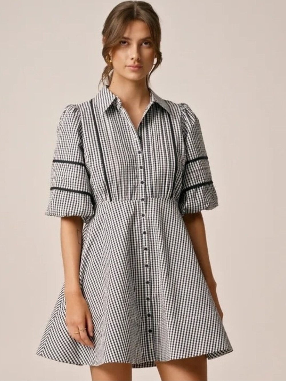 NWT ByTimo Gingham Fit & Flare Dress - XL